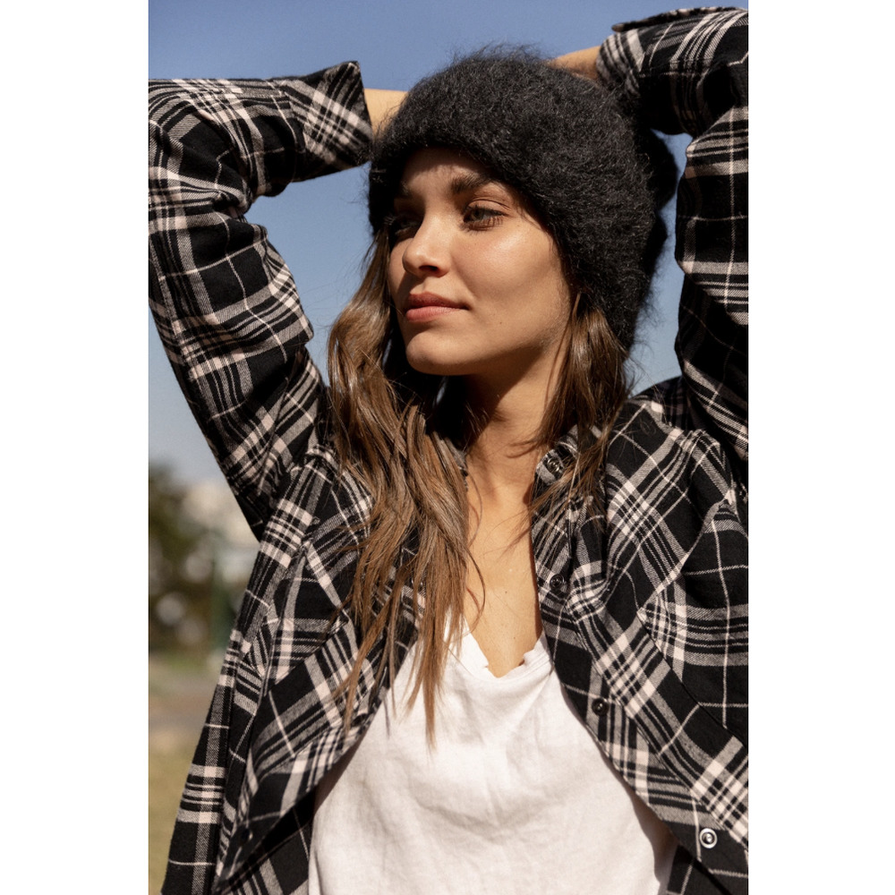 NWT Rails Leo Plaid Flannel Shirt Onyx Peach